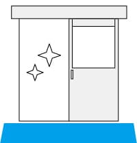 清潔エリアの前